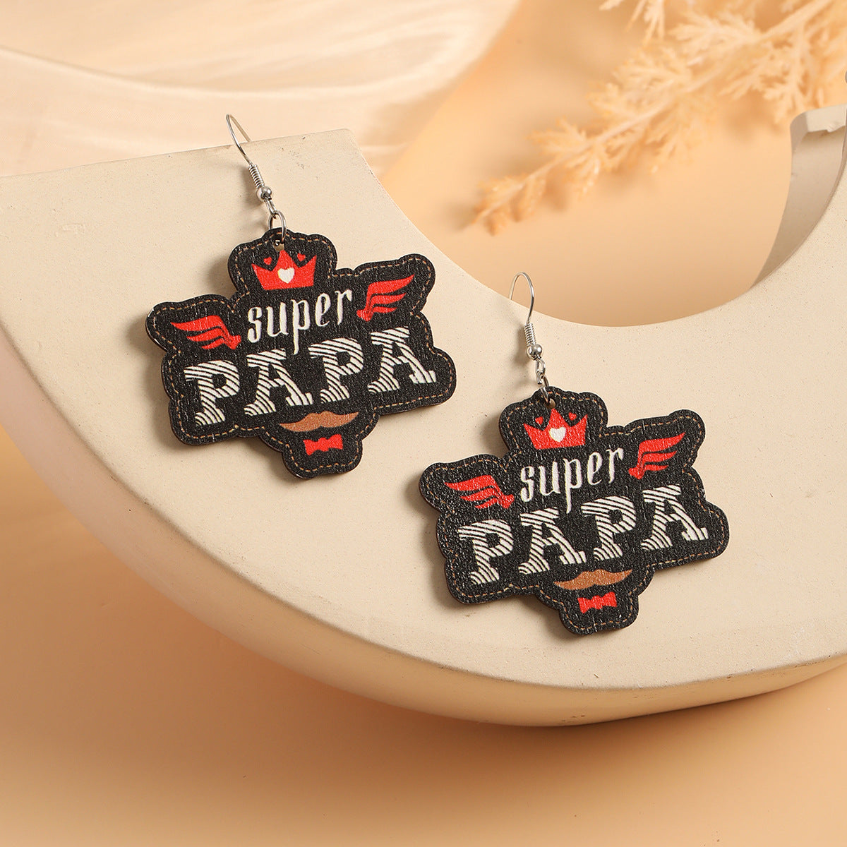 Pendientes de madera impresos de Superman Lovepapa al por mayor